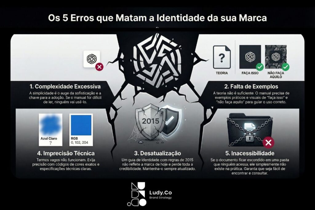 5 erros que matam seu manual de identidade visual Ludy.Co branding agência